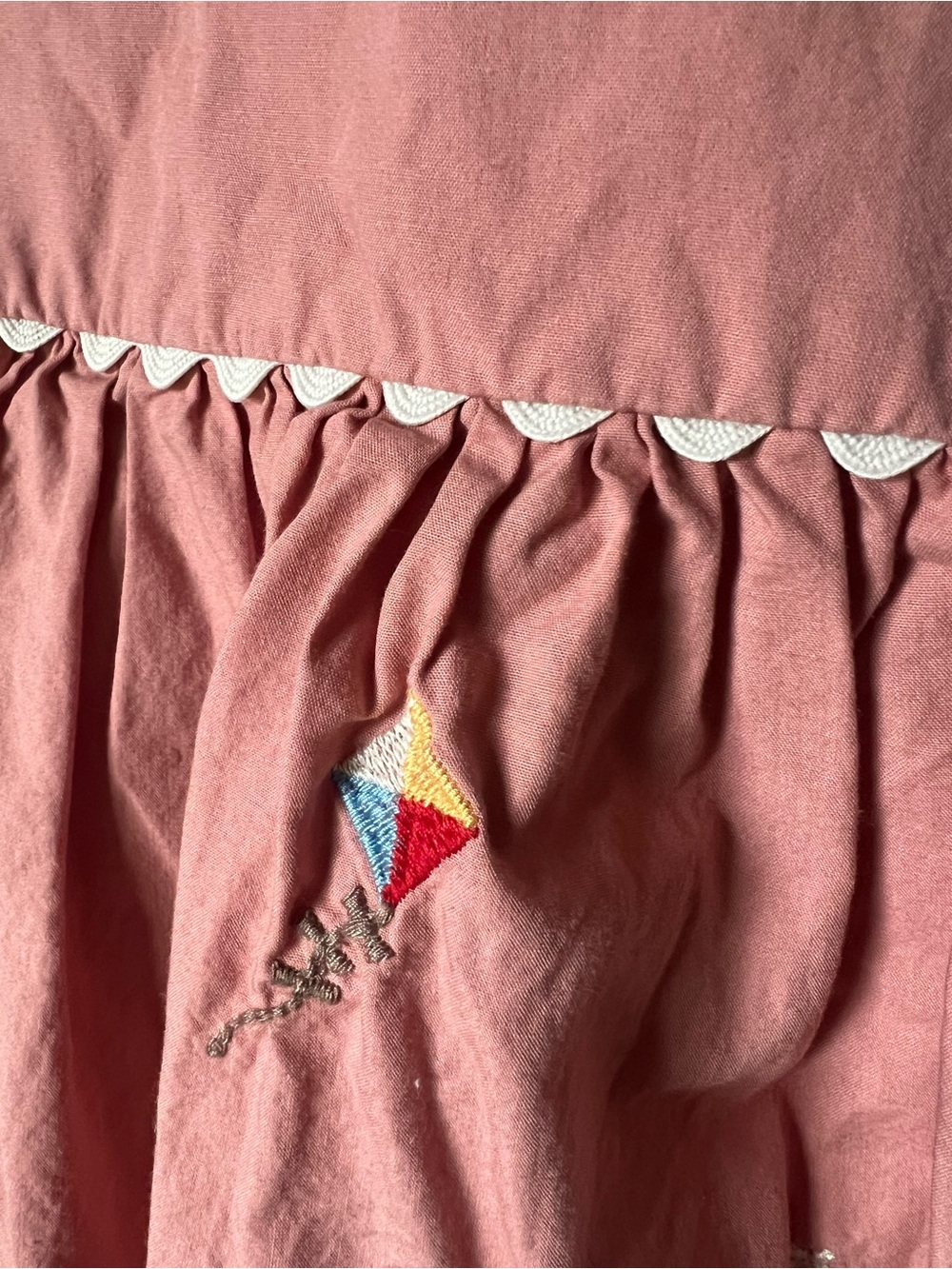 Hanna Andersson Pink Embroidered Unicorn & Rainbow Cross-back Pinafore Dress, 3T - Picture 3 of 14